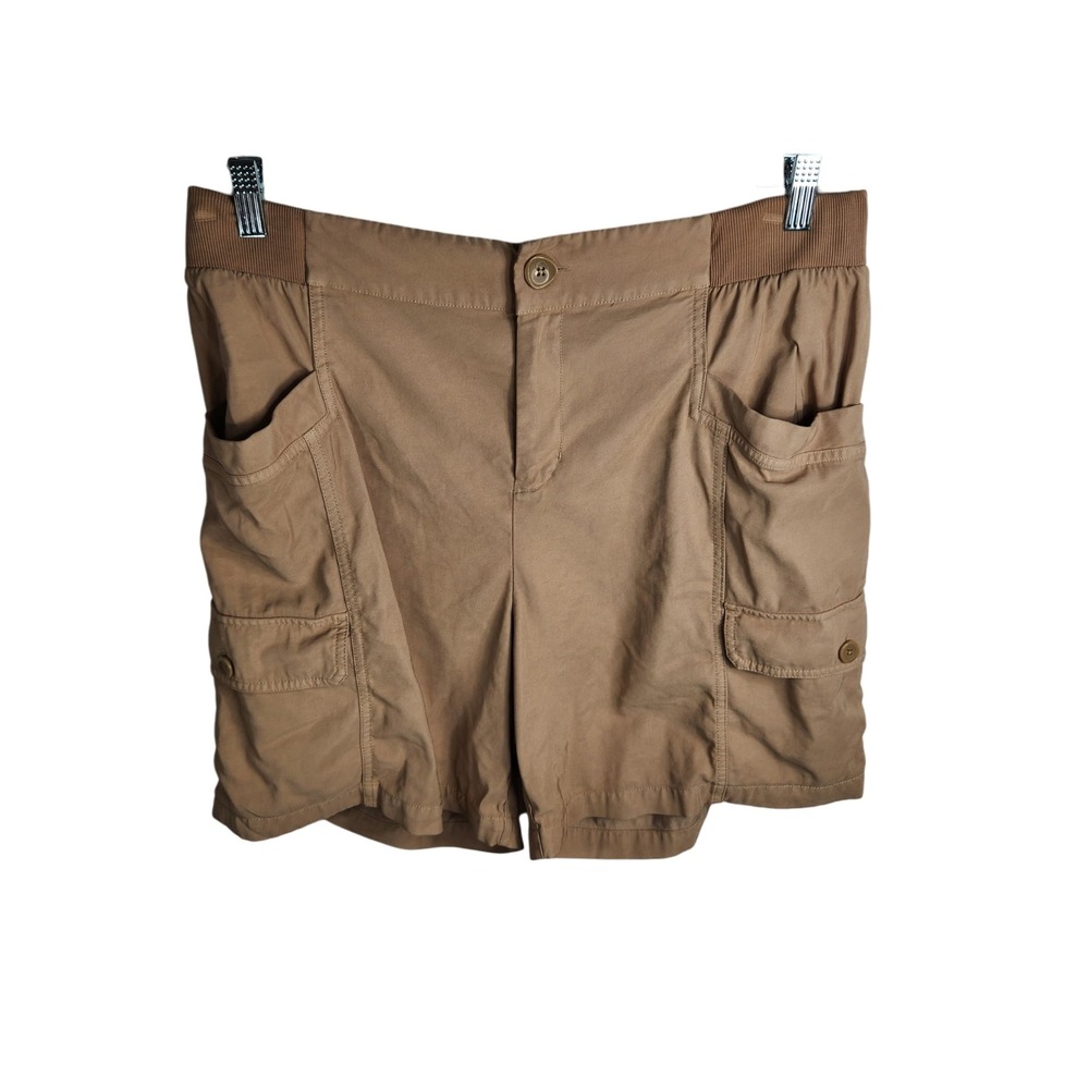 Soft Surroundings Bayside Shorts Women's XL Taupe Cargo Rayon Polyester